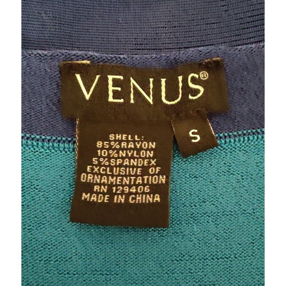 Vintage Venus Sleeveless Horizontal Striped Sweater Dress Blue Gray SZ SM - Picture 8 of 8